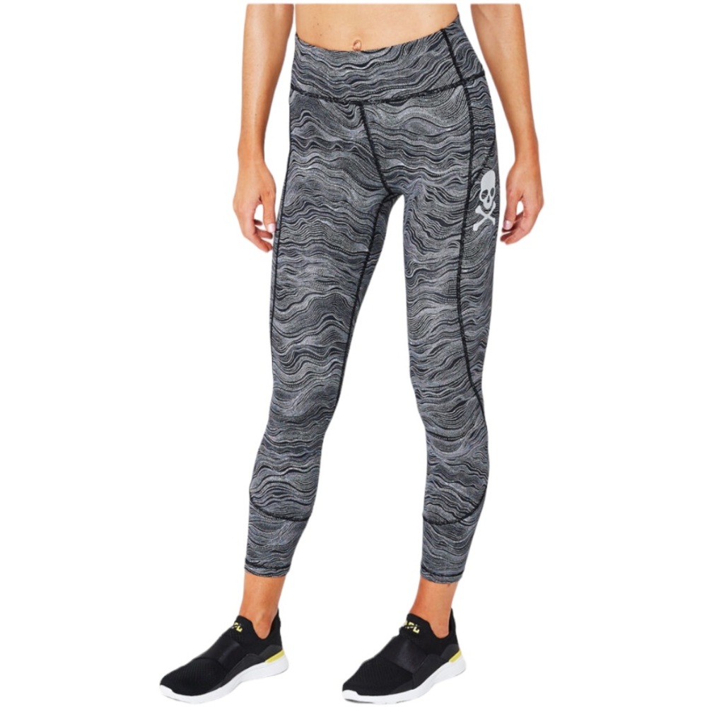 Lululemon X SoulCycle In Movement Tights 7/8 in Aerial Dot Starlight Black Sz 4